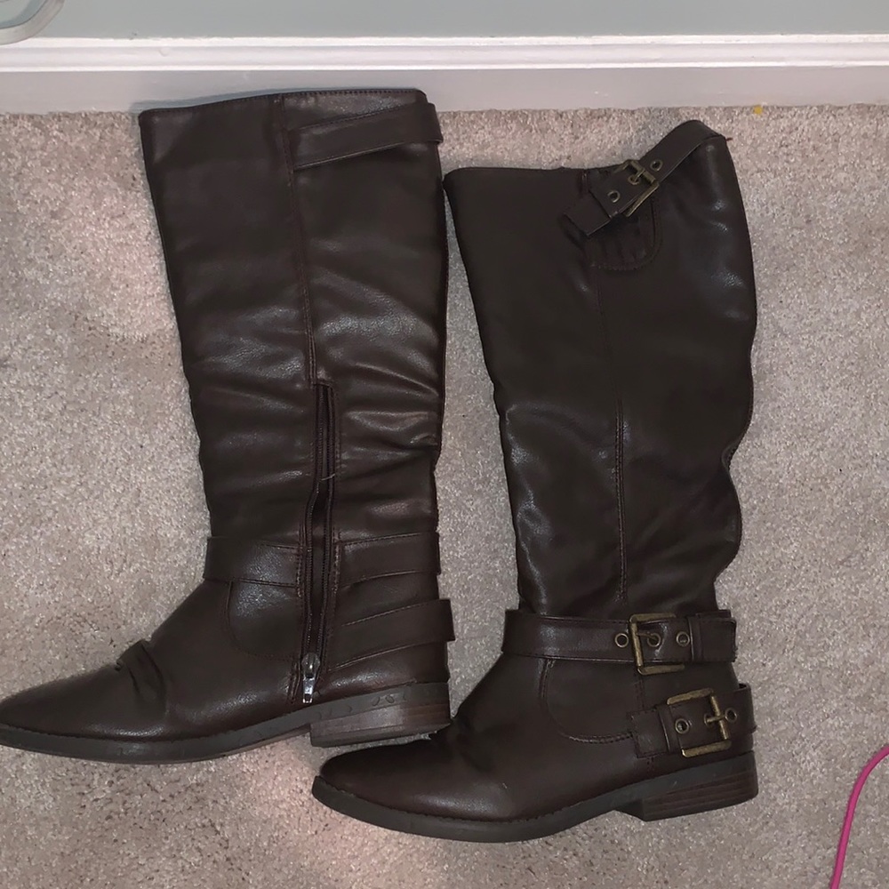 Knee-high brown boots